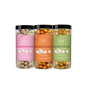Organic Makhana Combo – Spicy Peri Peri, Mint Masti & Himalayan Salt