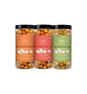 Organic Makhana Combo – Mint Masti, Fiery Peri Peri & Tangy Tomato