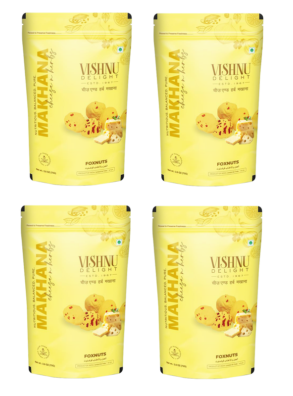 Flavoured Cheese & Herbs Organic Makhana 60g – Pack of 4