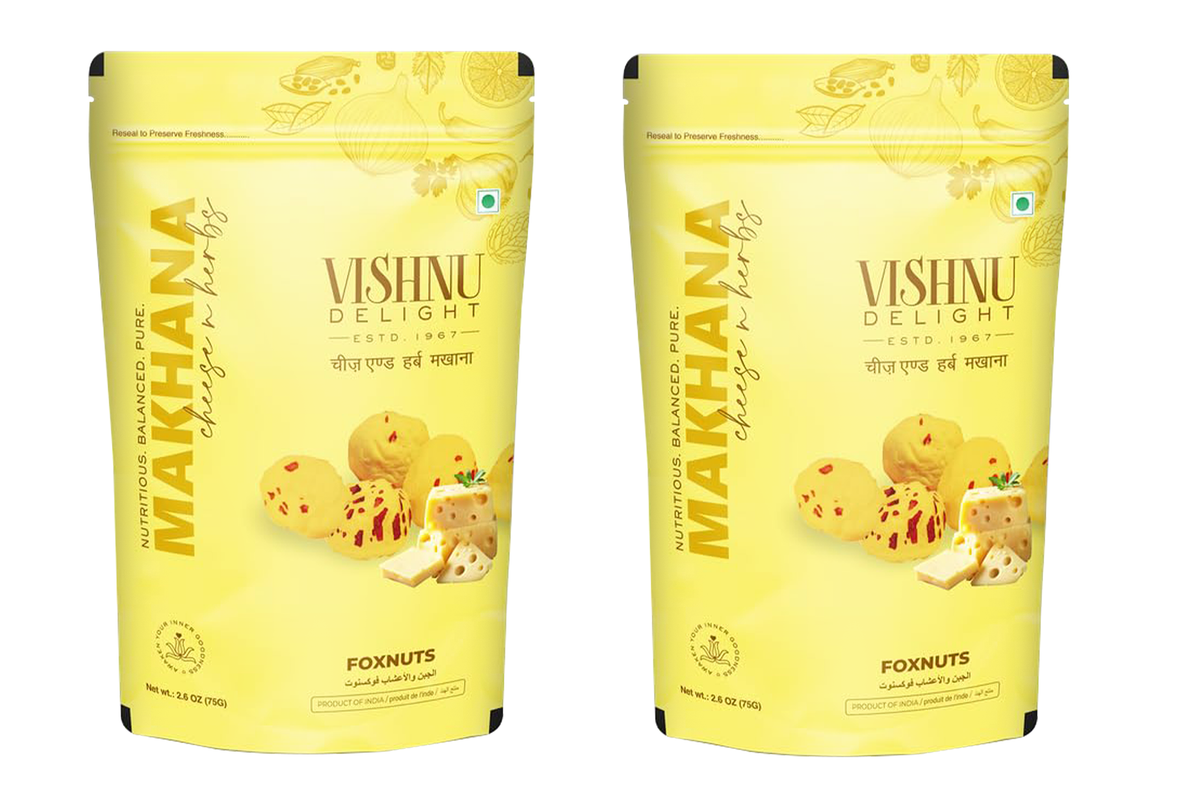 Flavoured Cheese & Herbs Organic Makhana 60g – Pack of 2